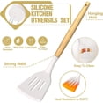 thumbnail image 6 of Kitchen Utensil Set, AOKIWO 34Pieces Silicone Cooking Utensil Set with Wooden Handle, Heat Resistant Spatula Set Gadgets Tools Cookware, White, 6 of 6