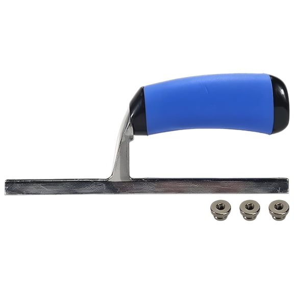 Stainless Steel Plastering Trowel with Replaceable Insert, 8.4 in / 21.3 cm, Smoothing Tool for Drywall Mud, Cement, Concrete, Comfortable TPR Handle, Includes 3 Screws