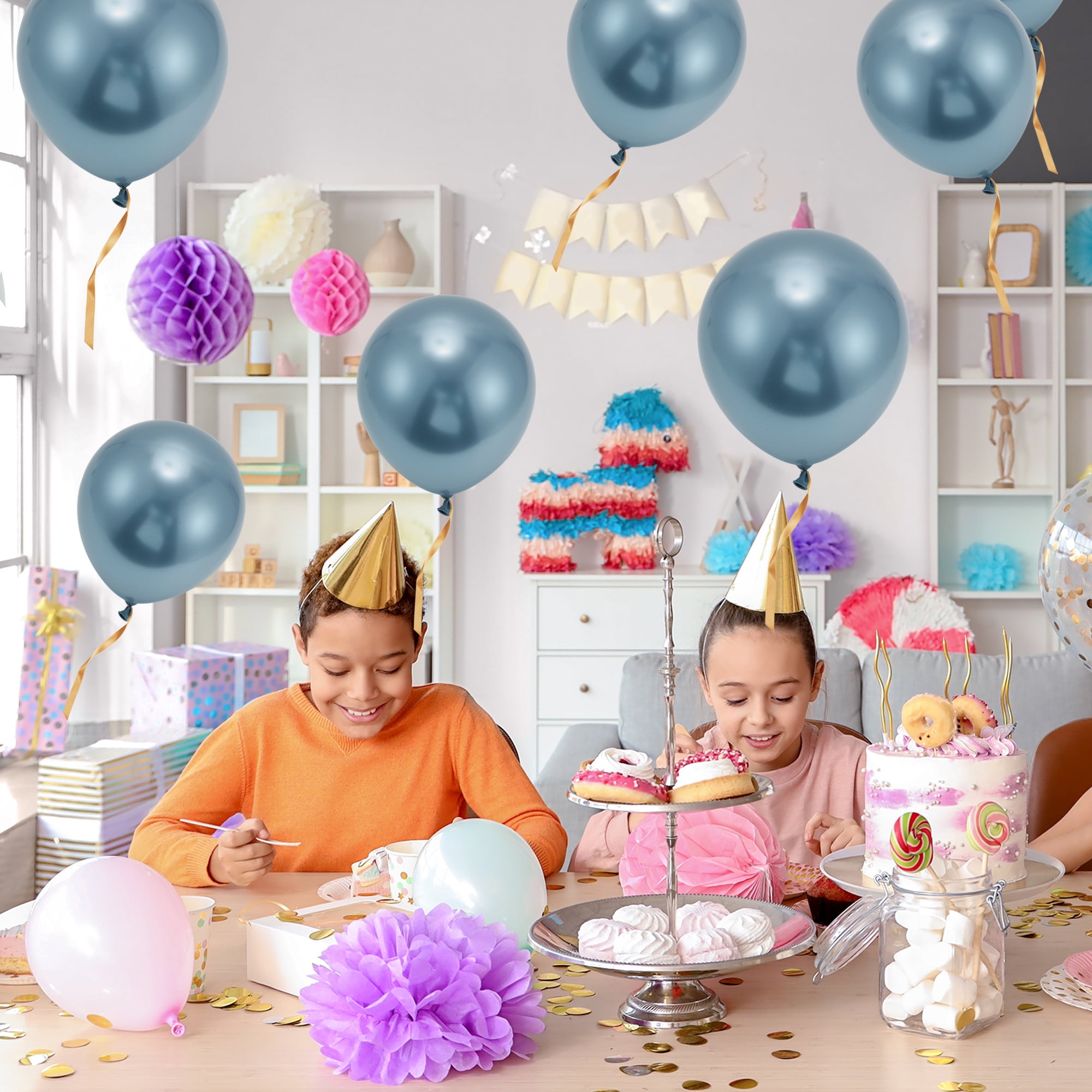 Unique Bargains 20Pcs Latex Party Wedding Graduation Anniversary Balloons Blue