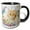 Black/White, variant on 3drose, Sweet Orange Tabby Cat Looks Out a Garden Window, 11oz Mug