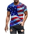 thumbnail image 2 of UVEASISHA Patriotic Tshirts for Men Short Sleeve American Flag 3D Print T-Shirts Big and Tall Independence Day Tee Tops Blue XL, 2 of 5