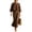 Coffee #20, variant on Women's 2 Piece Outfit Set 3/4 Sleeve Crewneck Crop Top & High Waist Midi Skirt Casual Summer Elegant Matching Set S