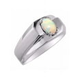 thumbnail image 6 of RYLOS Men's Rings 14K White Gold Ring Classic Solitaire 7X5MM Oval Shape Gemstone Designer Band Opal African October Birthstone Rings For Men Size 10, 6 of 7