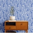 thumbnail image 2 of S4sassy Self Adhesive Wallpaper, Palm Frond Wallpaper, Blue Removable DIY Vinyl Wall Covering, Textured Peel and Stick Contact Paper for Entryway accent wall, Easy Home Decor Solution (25"x120" inch), 2 of 9