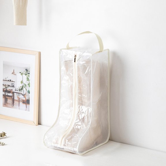 Boot Storage Bag Shoe Cover Boots Boots Protective Cover Travel Shoe Bag Storage Package,Beige,Pvc