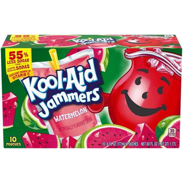 KoolAid Jammers Watermelon Artificially Flavored Soft Drink, 10 ct Box
