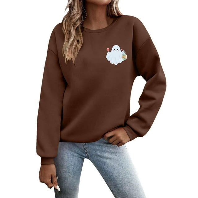 VBARHMQRT Short Sleeve Sweatshirt Women's Autumn and Winter Printed Sweatshirts