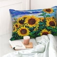 thumbnail image 6 of Kll Landscape With Sunflowers Pillow Covers Envelope Closure,Super Soft And Cozy Fuzzy Fleece Pillow Case Cover 20"X30", 6 of 9