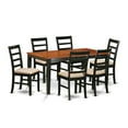 thumbnail image 4 of NIPF7-BCH-W East West Furniture Table Set Consist of a Rectangle Butterfly Leaf Dining Table and Dining Chairs (Chair Seat Type Options) NIPF7-BCH-C, 4 of 5