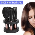 thumbnail image 3 of ZOUSSIQI 5 Pcs Hair Brush Comb Set with Mirror and Holder Base, Paddle Hair Brush Set for Blowing Drying, Detangling Brush Hair Combs for Styling, Parting CA919-59040, 3 of 9