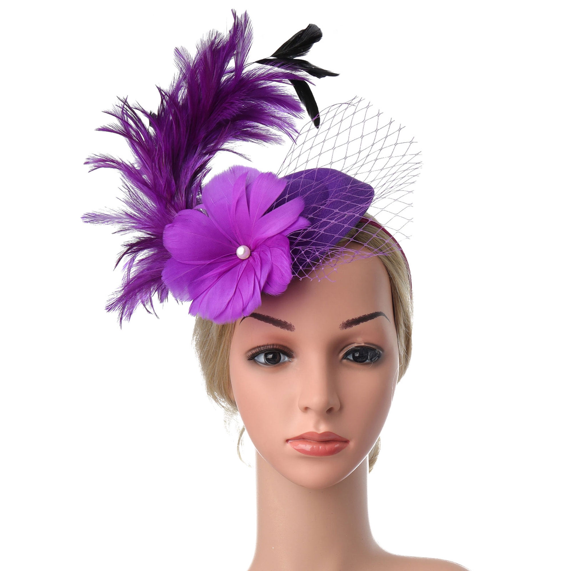 Dusky Pink Feather Comb Fascinator Wedding Races Proms Bridal Hair Accessory 3 