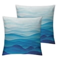 thumbnail image 2 of Acheng Pack of 2 Decorative Throw Pillow Cover, Blue Ocean Waves Cushion Cases Modern Accent Square Pillowcase for Couch Sofa Bedroom Living Room Abstract Ombre Mountain Peak White, 2 of 6