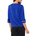 thumbnail image 4 of INSPIRE CHIC Satin Blouse for Women Back to School Dressy Casual Boat Neck 3/4 Sleeve Work Shirt XS Royal, 4 of 7