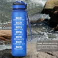 thumbnail image 2 of Eigraketly Botella de agua de 1000ml con boquilla, taza de agua motivacional con marcador de tiempo y hebilla, hervidor de agua Tritan a prueba de fugas Kits de desorden para acampar Numero 3 Eigraketly OD016993-03, 2 of 6