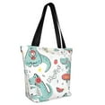 thumbnail image 2 of Fotbe Music Lover Dinosaur Pattern Beach Tote,Shoulder Handbag,Spacious Tote Bag,Lightweight Travel Bag,Versatile Shopping Bag, 2 of 9