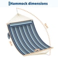 thumbnail image 2 of Memoryfield 2-Person Double Hammock w/ Hardwood Spreader Bars & Pillow, 450 lb Capacity, Blue, 2 of 7