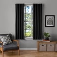 thumbnail image 2 of Mainstays Black Solid Blackout Rod Pocket with Back Tabs Curtain Panel Pair, Set of 2, 30" W x 63" L, 2 of 10