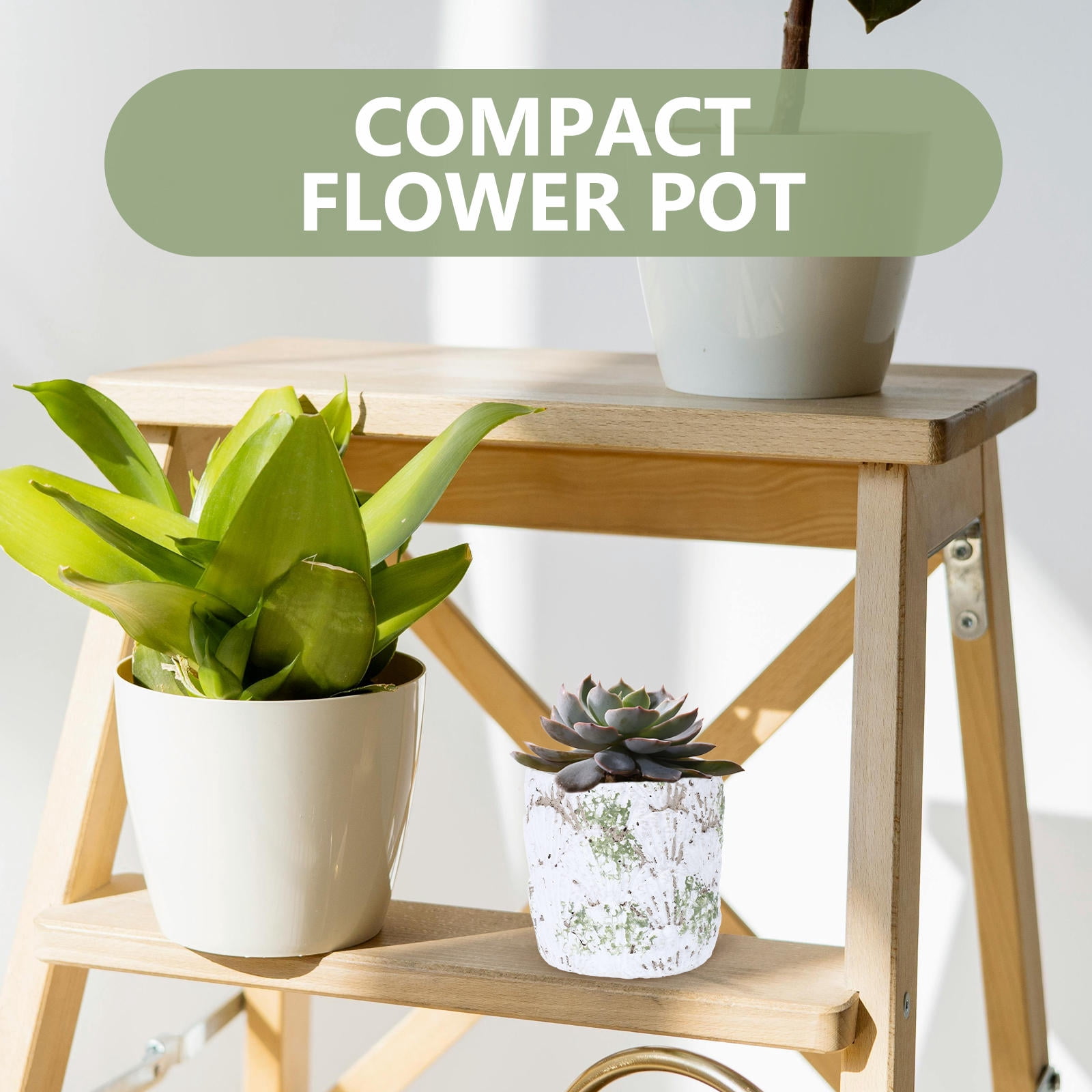 Masteelf Pot Outdoor Home Decor Pot Nursery Cement Flower Container Vintage Style Cement Flowerpot For Succulent Plants Small Indoor Planter