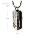 thumbnail image 3 of HZMAN Isaiah 41:10 Jewelry, Stainless Steel cross Dog Tag Necklace STRENGTH Bible Verse (Tag Silver), 3 of 8