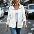 thumbnail image 5 of HappyYEE Women’s Lapel Zip Jacket - Drawstring Long Sleeve Coat Tops with Pockets - Loose Fall Daily Casual Outerwear, 5 of 9