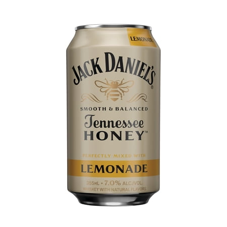 Jack Daniel's Tennessee Honey and Lemonade Ready to Drink Whiskey Cocktail, 4 Pack, 12 oz Cans