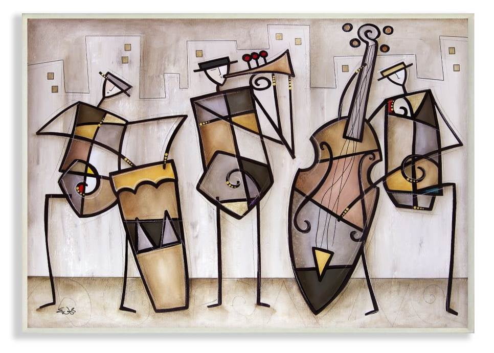 Stupell Industries Musical Trio Abstract Modern Painting Wall Plaque by Eric Waugh
