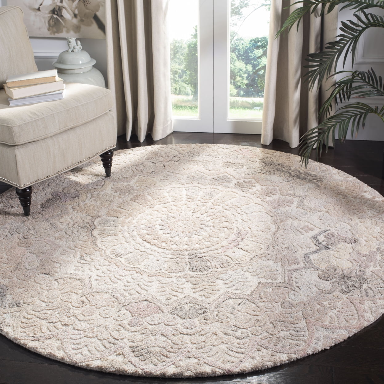 SAFAVIEH Marquee Georgiana Floral Area Rug, Beige/Ivory, 3' x 5'
