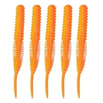 BE-TOOL 4Pcs Soft Plastic Earthworm Lures Plastic Spiral Fishing Lure Tackle Straight Tail Maggot Fishing Bait Bass (1#)