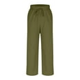 thumbnail image 6 of Gmluru Capris for Women Casual Solid Color Bandage Elastic Waist Comfortable Pocket Sweatpants Green S-3XL, 6 of 7