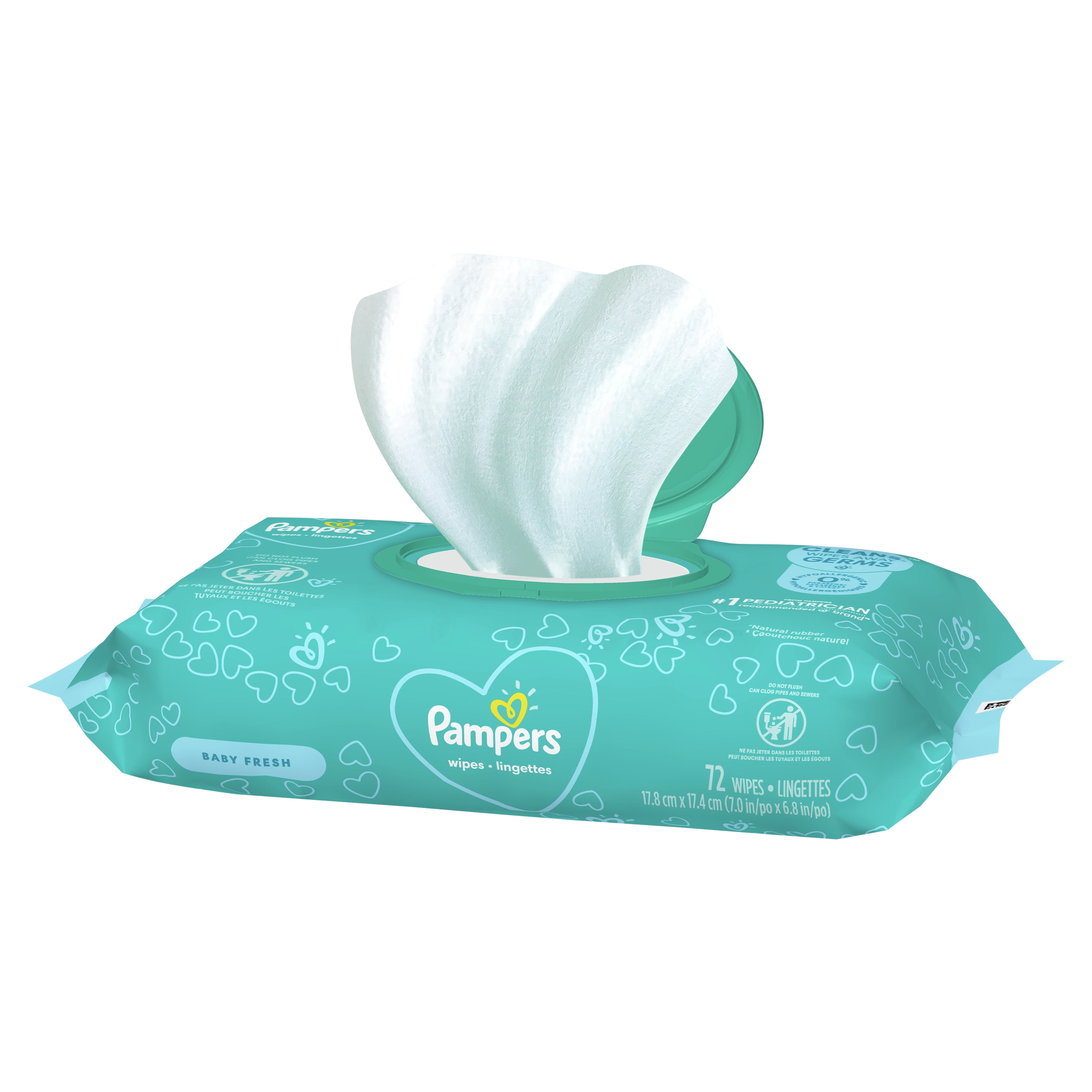 Pampers Baby Clean Wipes, Baby Fresh Scented, 1X Pop-Top, 72 Count