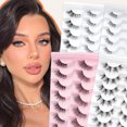 thumbnail image 5 of 7 Pairs False Eyelashes, Half-Length Cross Design, Eye-End Lengthening, Natural & Dense Nude Makeup Cat Eye Lashes for Festivals, concerts or parties, 5 of 5