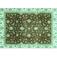thumbnail image 1 of Ahgly Company Indoor Rectangle Oriental Turquoise Blue Traditional Area Rugs, 8' x 12', 1 of 4