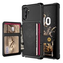Feishell for Samsung Galaxy Note 10 Plus Wallet Case, with ID&Credit Card Holder Slots Pockets Wallet Back Cover Stand Flip Folio Leather Magnetic Absorption Cover, Black