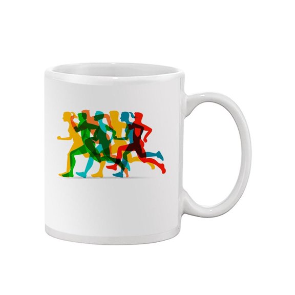 Colorful Runners Silhouettes Mug Unisex's -Image by Shutterstock