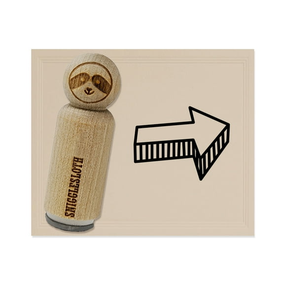 Arrow with Shadow Doodle Rubber Stamp for Scrapbooking Crafting Stamping - Small 3/4 Inch