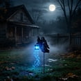 thumbnail image 4 of Halloween Soul Harvester Animated Garden Light, Solar Halloween Grim Reaper Stake Light with Flowing Blue LED, Scary Halloween Outdoor Decorations for Yard Garden Porch Pathway Decor(3D), 4 of 6