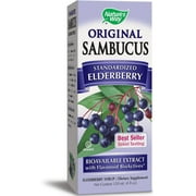 Nature's Way Original Sambucus Natural Syrup, Elderberry 4 oz (Pack of 4)