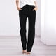 thumbnail image 2 of Pantalones rectos lisos de cintura alta para mujer - Pantalones casuales con cordón elástico - Pantalones largos con bolsillos, 2 of 5