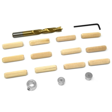 UPC: 0044459991007 | WEN 3/8-Inch Wooden Doweling Kit with Drill Bit  Stop Collar  and Fluted Birch Wood Dowels