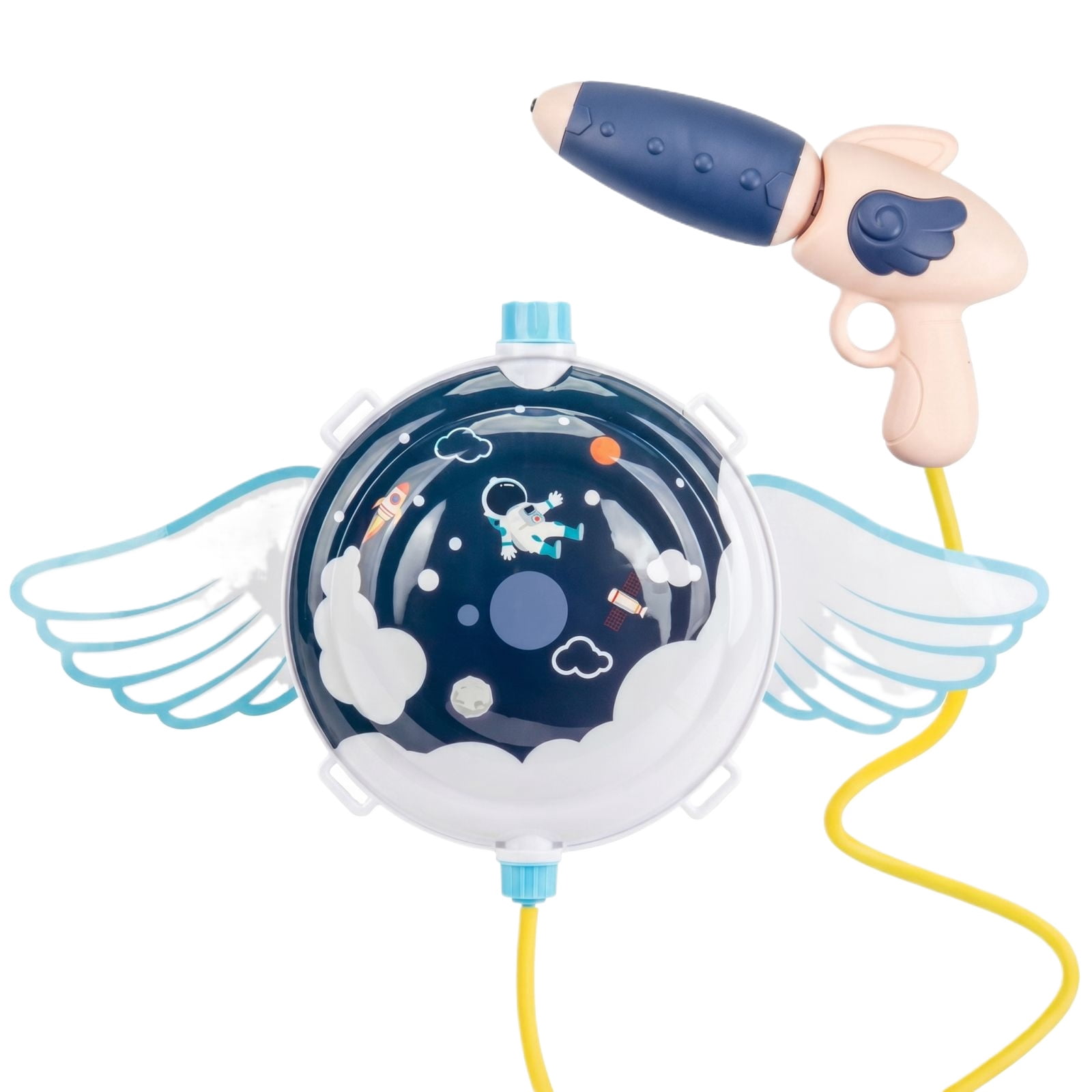 Children's Backpack Water Gun 2000ML Large Capacity Sprayer Toy with Green Star Wings Design for Outdoor Summer Play Kids 3-12 Years Beach Park Garden Fun
