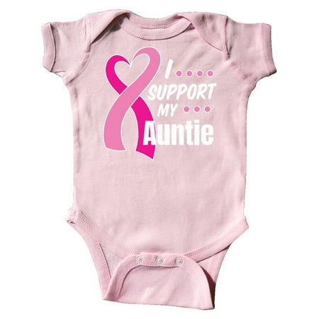 

Inktastic Breast Cancer Awareness I Support My Auntie with Pink Ribbon Gift Baby Boy or Baby Girl Bodysuit