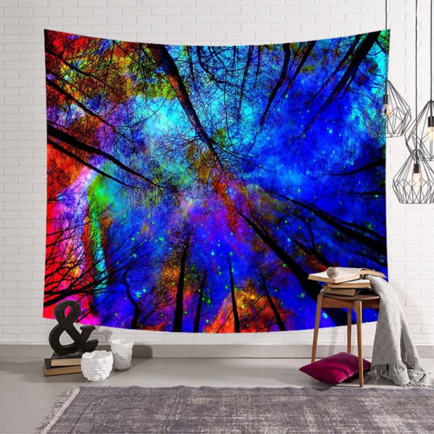 Misty Forest Tapestry Wall Hanging Nature Landscape Tapestry Sunshine