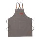 thumbnail image 1 of Delantal de trabajo ajustable de lona con espalda cruzada para chef, para cerámica, adultos y repostería. Gris, 1 of 7