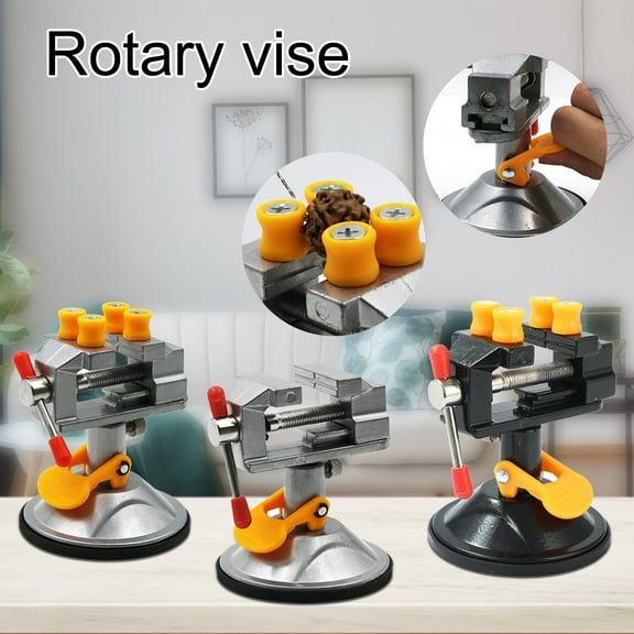 Suction Cup Vise, 360 Rotatable Small Vise, Walnut Clamping Tool, Mini Vise for DIY Projects, Woodworking, and Hobby Crafts