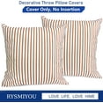 thumbnail image 4 of Decorative Throw Pillow Covers Set of 2 Coffee Pillow Covers 18x18 inch Throw Pillow Cases Linen Square Pillow Case,Farmhouse Outdoor Modern Striped Pillow Covers for Couch Sofa Living Room, 4 of 6