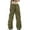 Green, variant on Linen Pants Women Summer Solid Color Cargo Parachute With Pockets Loose Fit Vintage Sweatpants Outwear,Red,XL