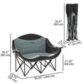 thumbnail image 3 of Outsunny Double Camping Chair, Padded Camp Chair w/ Cup Holders, Black, 3 of 10