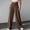 Coffee(New), variant on PNTUTB Summer Women's Casual Pants Stylish Solid-Color Suit Pants Button-Front High-Waisted Lightweight Loose Comfortable Ice-Silk Wide-Leg Pants