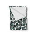 thumbnail image 2 of Leaves Soft Flannel Fleece Throw Blanket, Dotted Background with Foliage Pattern with Black Stripes Nature, Cozy Plush for Indoor and Outdoor Use, 60" x 80", Pale Green Slate Blue, by Ambesonne, 2 of 5