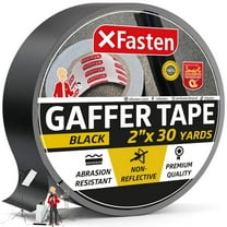 XFasten Black Gaffer Tape, 2" x 30 yd, Heavy-Duty, Residue-Free